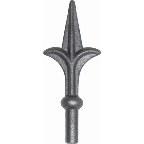 Pointe de lance - H160mm L68mm Ø16mm- Avec tige pour mâchonner dans un tube creux - Fer forgé - À souder - DECO FER FORGE