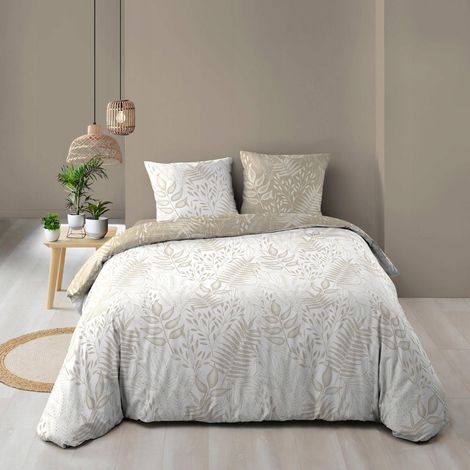 Douceur d'intérieur Cassia Completo Letto Beige Reversibile Cotone