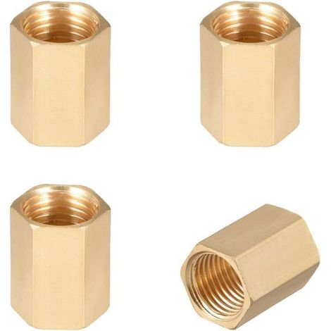 Raccords en laiton 1/4" G filetage femelle – Lot de 4 pièces, tige droite hexagonale, haute résistance et étanchéité optimale (1/4)