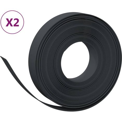 Bordures de jardin 2 pcs noir 10 m 10 cm polyéthylène