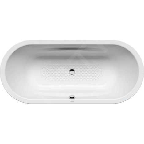 Baignoire ovale Vaio Duo Blanc alpin, entièrement antidérapante, 180 x 80 cm (1/3)