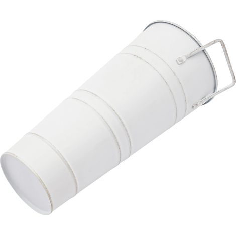 Vaso decorativo, design classico retrò, ferro zincato resistente, bianco (1/2)