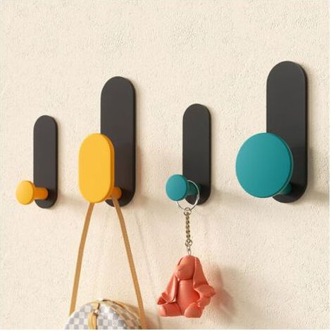 Pair4 Pack Patères Auto-adhésif, Autocollant Porte Manteau Mural Cintre Clé Chapeau Serviette De Bain Titulaire pour Porte Entrée Foyer - Pas De Clous