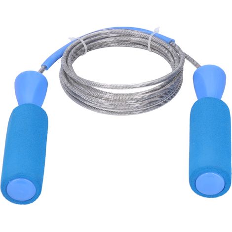 Corde à sauter en acier fitness pour hommes et femmes, bleue, entraînement cardio, sport, corde à sauter professionnelle (1/5)