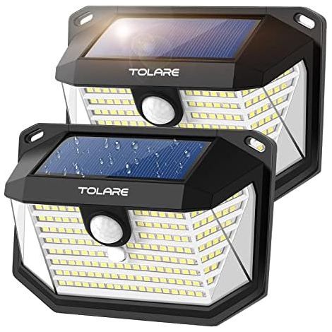 Lampe Solaire Exterieur, 178 LED Lumière Solaire Extérieure, IP65 Etanche Lampe Solaire avec Détecteur de Mouvement, Éclairage Grand Angle À 270° Lumiere Solaire Exterieur Puissante [ 2 Pack ] (1/5)