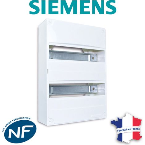 Siemens – Coffret électrique nu 2 rangées – Montage en GTL ou saillie – Indice de protection IP30 – Résistance aux chocs IK05 – Dimensions 350x250x97mm