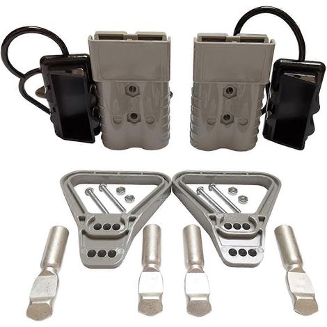Kit de 2 conectores de alimentación de batería de 350 A y 2 AWG para cabrestante de bicicleta de montaña (gris) (1/5)