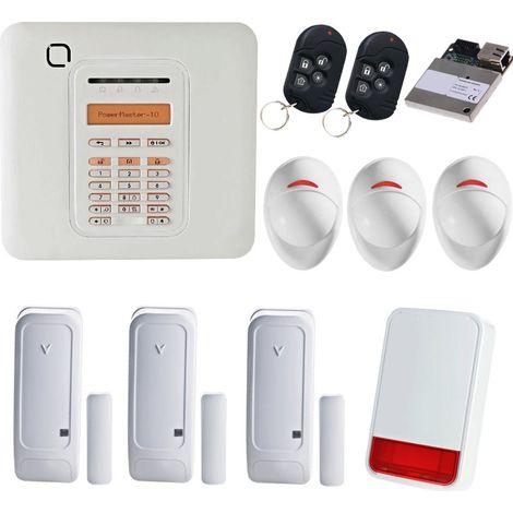 Alarme anti-intrusion sans fil – Kit PowerMaster 10 avec sirène extérieure 110dB – Portée radio 2km – Application mobile VisonicGo (1/5)