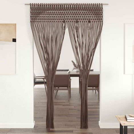Makramee Vorhang Taupe 140x240 cm Baumwolle