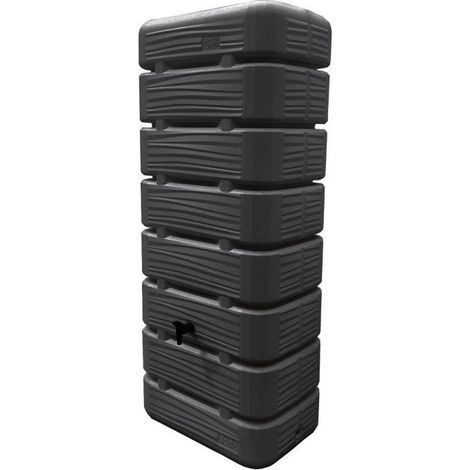 Récupérateur d'eau de pluie 320 litres – Cuve en anthracite – Fixation au sol – Design moderne pour gestion optimale de l'eau – Belli