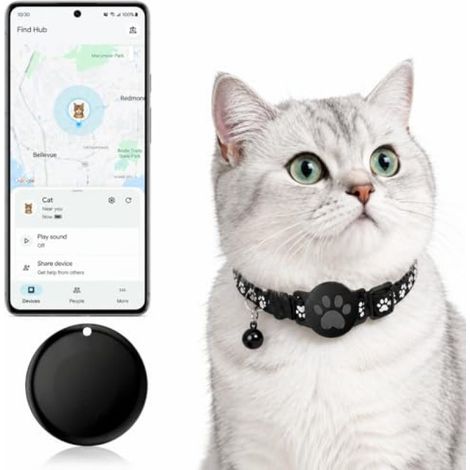 Collier GPS chat, puce intelligente étanche, compatible Google Localiser, sans abonnement (Android uniquement) (1/5)