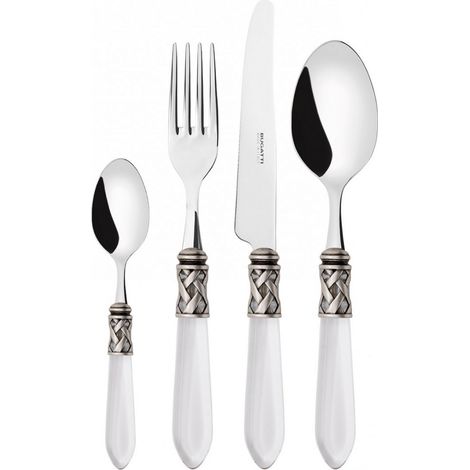 ALADDIN Ghiera Argento Anticato, Posate Set 16 pz, Scatola con