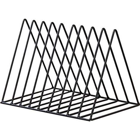 Dreieckige Aktenhalter und Zeitschriftenständer, 10 Zeitungshalter aus Metallgitter, Zeitschriftenaufbewahrung für Büro und Zuhause, schwarz (1/5)