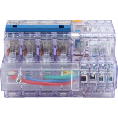 Disjoncteur différentiel transparent DZ47LE‑63 4P C63 pour usage domestique (1/5)