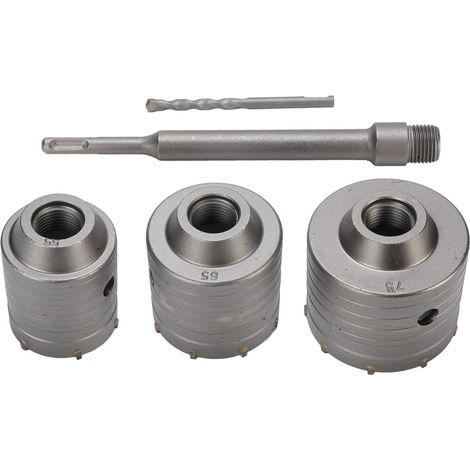 GARRYFIZH Kit de scies cloches pour béton, diamètre 55, 65 et 75 mm, profondeur 50 mm, pour briques creuses et murs en ciment.
