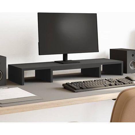Monitorständer Verstellbar Schwarz 80x24x10,5 cm Holzwerkstoff (1/5)