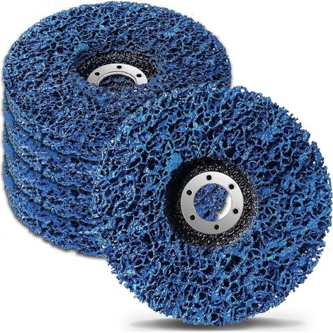 ZOLGINAH CSD Discos de limpieza para amoladora - Para tratamiento de superficie de pintura de amoladora angular - 100 x 16 mm Paquete de 5 (Azul) (1/5)
