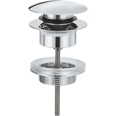 GROHE 65807000 Waste Set with Push-Open Plug for Washbasins with Overflow