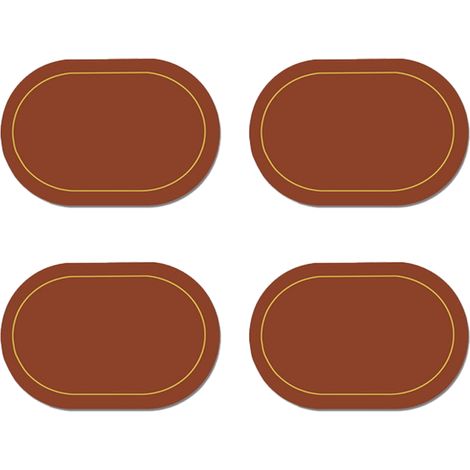 Sets de table en similicuir, lot de 4 – double face, couleur, forme ovale, table à manger, imperméables, résistants à la chaleur, décoration intérieure (marron) (1/5)