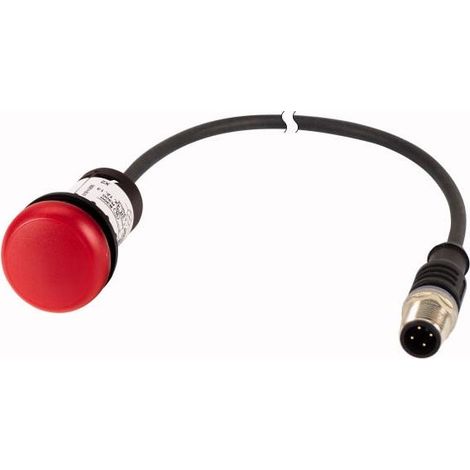 Voyant lumineux rouge 24 V avec câble 1m et connecteur mâle M12A EATON C22-L-R-24-P5