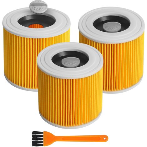 3 Filtre Aspirateur Pour Karcher,Filtre à Cartouche, adaptés aux séries pour Kärcher WD WD2 WD3 WD3P A2004 MV2 MV3,filtres de rechange Aspirateur Pour Karcher 6.414-552.0, 6.414-772.0, 6.414-547.0