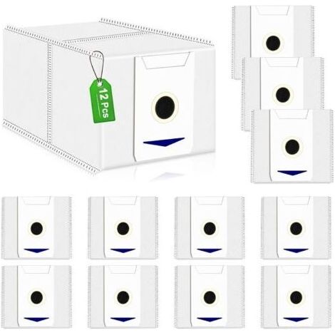 Lot de 12 Sacs à Poussière pour robot Aspirateur Ecovacs Deebot T30 Omni/T30 Pro Omni, Station D'aspiration, Pièces de Rechange, 3 L Grande Capacité Accessoires (blanc) (1/5)