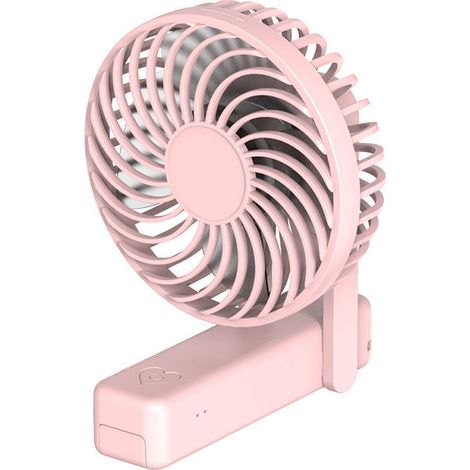 Ventilador portátil plegable, ventilador portátil recargable por USB con batería, ventilador personal pequeño rosa con cable para viajes. (1/4)