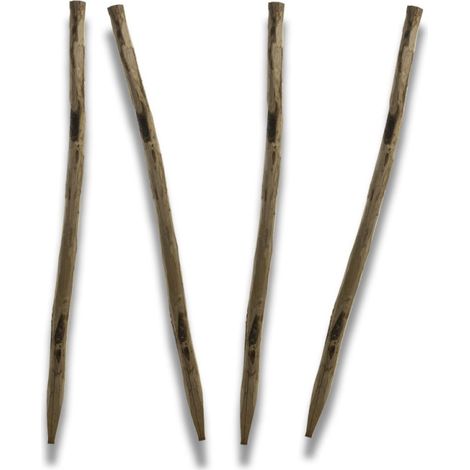 Easycloture – Poteaux en noisetier pour clôture ganivelle H 1m20 – Lot de 4 – Diamètre 60/100mm – Fixation robuste pour terrains accidentés