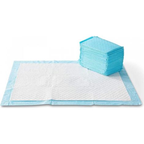 Coussinets d'apprentissage de la propreté économiques bleus (60 cm x 60 cm) pour chiots, anti-pipi, super absorbants et à séchage rapide, 40 unités