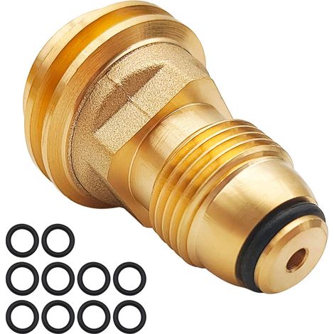 1 adaptateur de réservoir de propane POL vers QCC1, avec 10 joints toriques pour réservoir de propane, convertit la valve de service de réservoir POL LP en tuyau ou régulateur QCC1/type 1 (1/5)