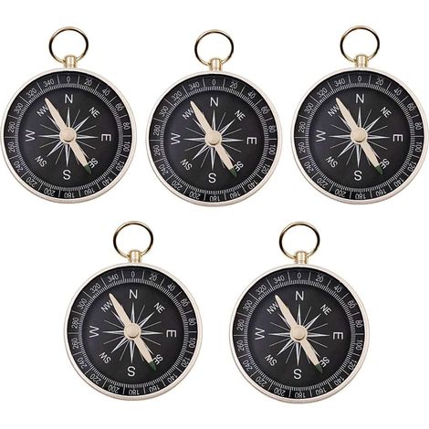 Stück 44 mm Metall-Taschenkompass mit Öse für Schlüsselanhänger, Gastgeschenke, Geburtstagsgeschenke für Kinder