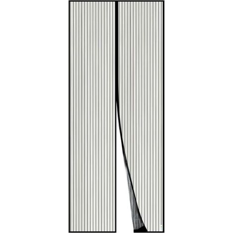 Zanzariera magnetica per porta, tenda a rete, chiusura magnetica dall'alto verso il basso con chiusura automatica, mantiene l'aria fresca all'interno (90x210 cm, nera)
