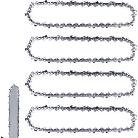 Lot de 4 chaînes de tronçonneuse de 25 cm 3/8" LP 40 maillons d\'entraînement 1,3 mm Chaînes anti-retour compatibles avec Einhell GC-LC 18/25 Li & GE-LC 18/25 Li, Husqvarna 436 Li, 536 Li, 536 LiXP et (1/4)