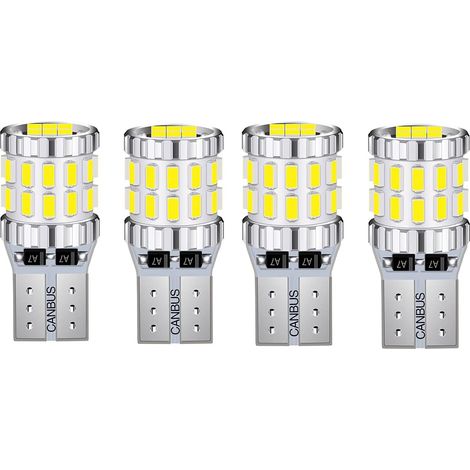 T10 W5W Ampoule de Voiture, 2 Pièces 3W FPC LED CANBUS 3014 30SMD Ampoules de Remplacement Intérieur Lumièrede Blanc (4) (1/4)