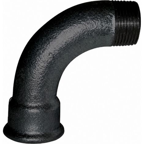 Winkelstück verformbar 90°, 40x49, männlich weiblich schwarz großer Radius
