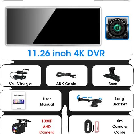 Dashcam, Résolution 4K, Liaison avec Smartphone et Compatibilité avec les Plates-formes Mobiles, Caméra 6m DVR Pro 4K (1/2)