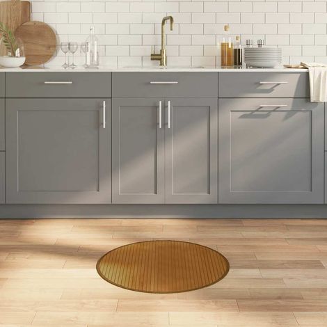 Teppich Rund Braun 60 cm Bambus