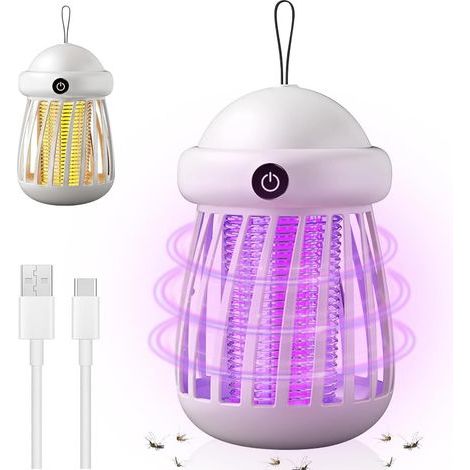 Lampe anti-moustiques portable noir – 2 en 1 (veilleuse + piège) – design ajouré, sécurisé, étanche et silencieux (1/5)