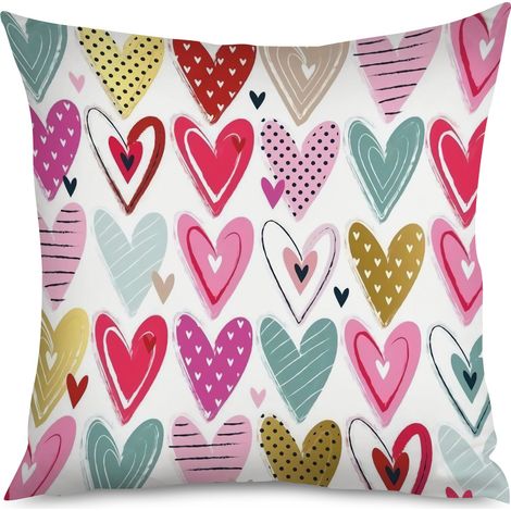 Housse de Coussin with cœurs flottants, style aquarelle (1/5)