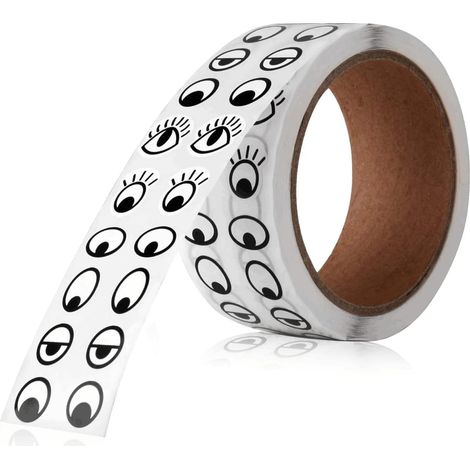 1000 étiquettes autocollantes yeux noir et blanc, décoration créative, loisirs manuels enfants, accessoires arts et artisanat, autocollants résistants (1/5)