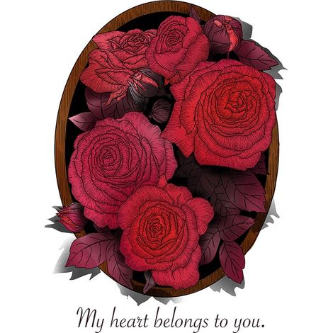 Stickers muraux roses rouges pour chambre à coucher (Dimensions : 38 cm x 52 cm) (1/5)