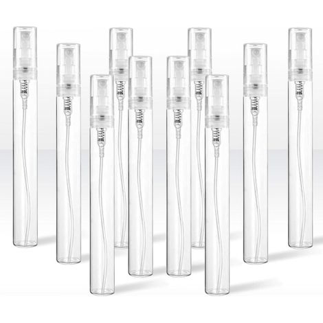 Lot de 10 flacon pulvérisateur, 10ml, Flacon pulvérisateur vide, Mini flacons rechargeables, Convient pour la maison et les voyages, Glas, 14117 mm (1/5)