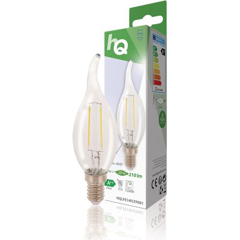 HQ HQLFE14FLTP001 Lampe à Filament Rétro LED E14 Gebogen Kaars 2 W 210 Lm 2700 K (1/5)
