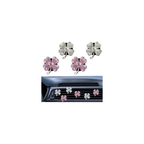2.9x3.5cm Lot de 4 clips pour désodorisant voiture en forme de trèfle à quatre feuilles accessoires de décoration intérieure pour voiture accessoires de décoration intérieure pour femmes (1/5)