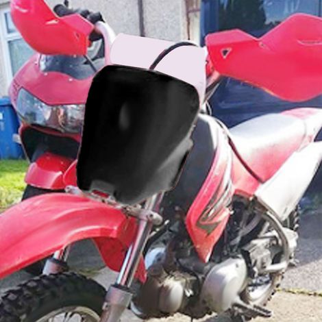 Plaque d'immatriculation avant de moto robuste en plastique haute performance pour CRF70, noire (1/5)