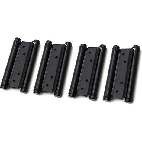 Lot de 2 charnières de porte à double action en acier inoxydable noir 76 mm Charge 22 kg par charnière Épaisseur de porte 20-31 mm (1/5)