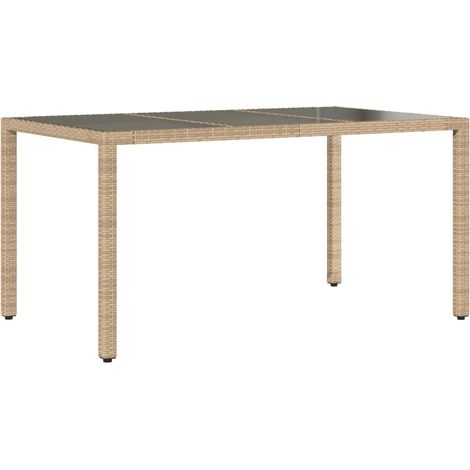 Maison Exclusive - Gartentisch mit Glasplatte Beige 150x90x75 cm