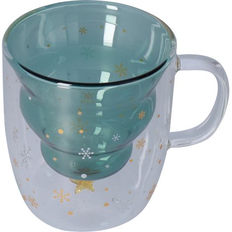 Tasse à café double paroi 300ml résistante à la chaleur - Idéale pour Noël, bureau ou école