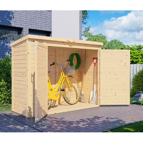 Armoire de jardin bois Bertilo 14mm Multibox 3 avec plancher 1,54m² naturel