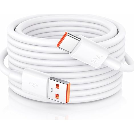 Câble USB-C 10 m Haute Résistance, USB-A vers Type C Grande Distance pour Caméras de Surveillance, Projecteurs, Dashcams et Appareils USB-C, Câble PVC Durable pour Alimentation (1/5)